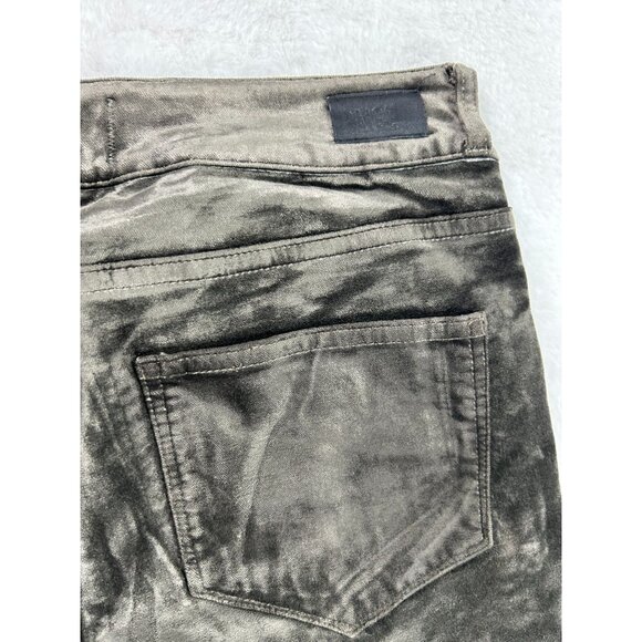 Paige Womens Verdugo Ankle Metallic Coated Skinny Jeans Size 26 Olive Green - Picture 11 of 12